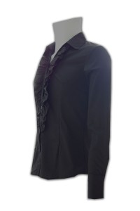 R103 訂造襯衫特賣  訂製純色職業恤衫  花邊 荷葉邊 壓摺 腰閘 恤衫製造商HK